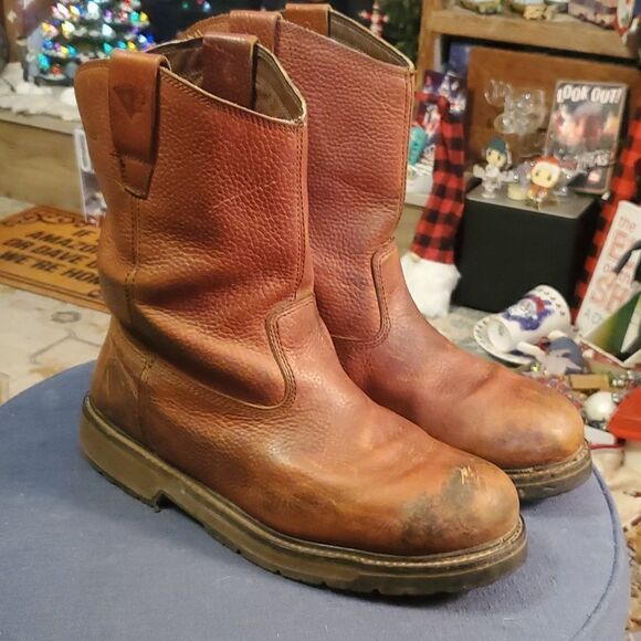 Men's Brown Leather Boots - Picture 2 of 2